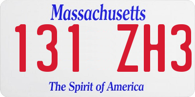 MA license plate 131ZH3