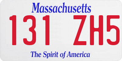 MA license plate 131ZH5