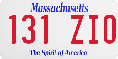 MA license plate 131ZI0