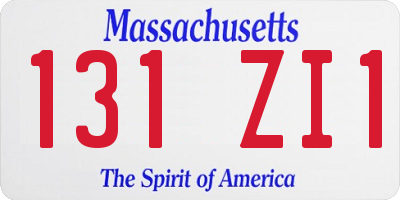 MA license plate 131ZI1