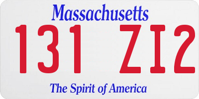 MA license plate 131ZI2