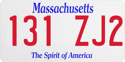 MA license plate 131ZJ2