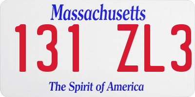 MA license plate 131ZL3