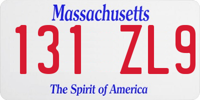 MA license plate 131ZL9