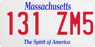 MA license plate 131ZM5