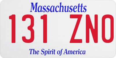 MA license plate 131ZN0