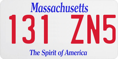 MA license plate 131ZN5