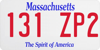 MA license plate 131ZP2