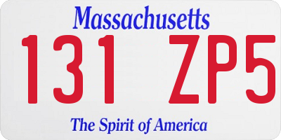 MA license plate 131ZP5