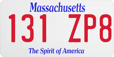 MA license plate 131ZP8