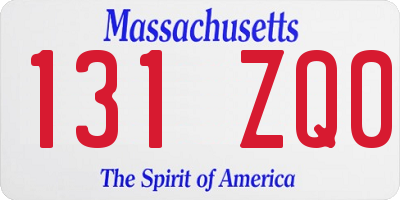 MA license plate 131ZQ0