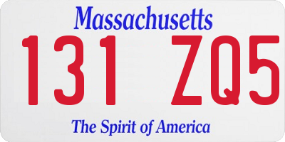 MA license plate 131ZQ5