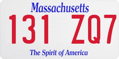 MA license plate 131ZQ7