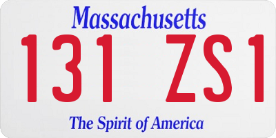 MA license plate 131ZS1