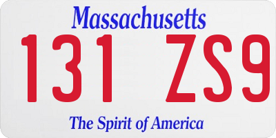 MA license plate 131ZS9