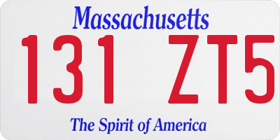 MA license plate 131ZT5