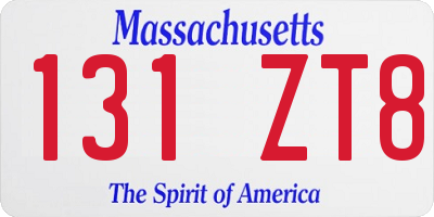 MA license plate 131ZT8
