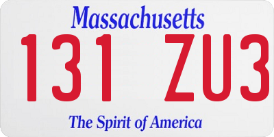 MA license plate 131ZU3