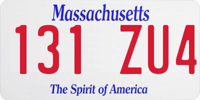 MA license plate 131ZU4