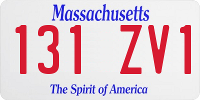 MA license plate 131ZV1