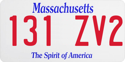 MA license plate 131ZV2