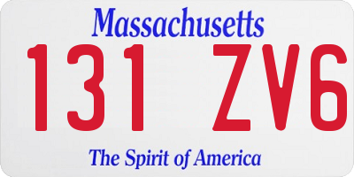 MA license plate 131ZV6