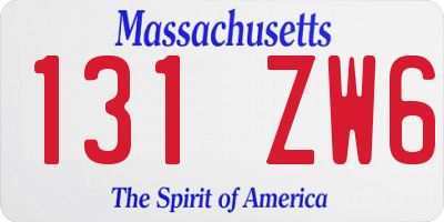 MA license plate 131ZW6