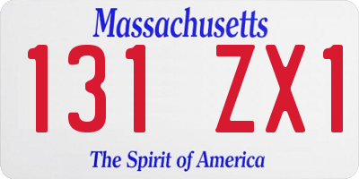 MA license plate 131ZX1