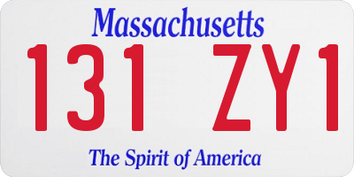 MA license plate 131ZY1