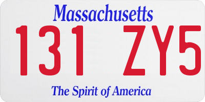 MA license plate 131ZY5