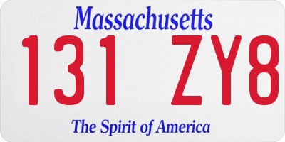 MA license plate 131ZY8