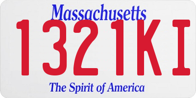 MA license plate 1321KI