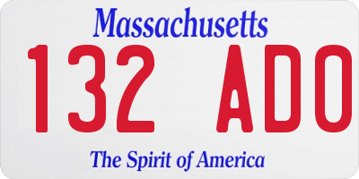 MA license plate 132AD0