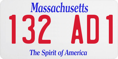 MA license plate 132AD1