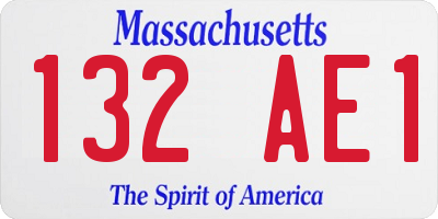 MA license plate 132AE1