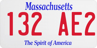 MA license plate 132AE2