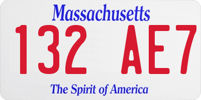 MA license plate 132AE7