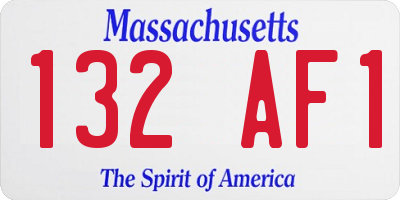 MA license plate 132AF1