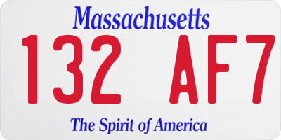 MA license plate 132AF7