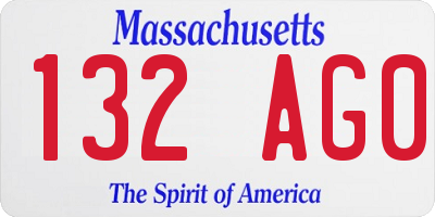 MA license plate 132AG0
