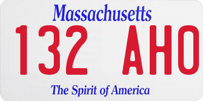 MA license plate 132AH0