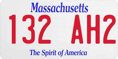 MA license plate 132AH2