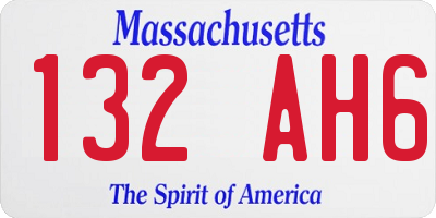 MA license plate 132AH6