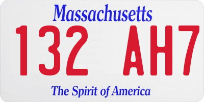 MA license plate 132AH7