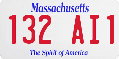 MA license plate 132AI1