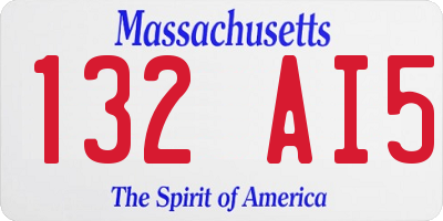 MA license plate 132AI5