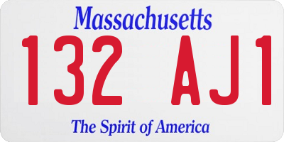 MA license plate 132AJ1