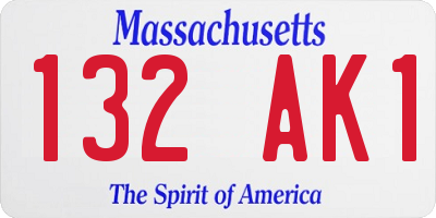 MA license plate 132AK1