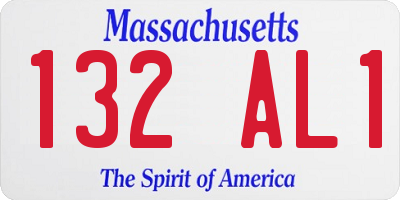 MA license plate 132AL1
