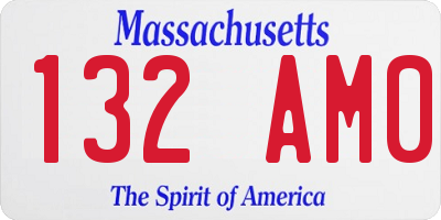 MA license plate 132AM0